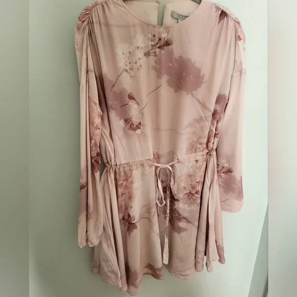All Saints Cassandra Ume Petal Pink Dress Long Sleeve Size 4 - Picture 5 of 16